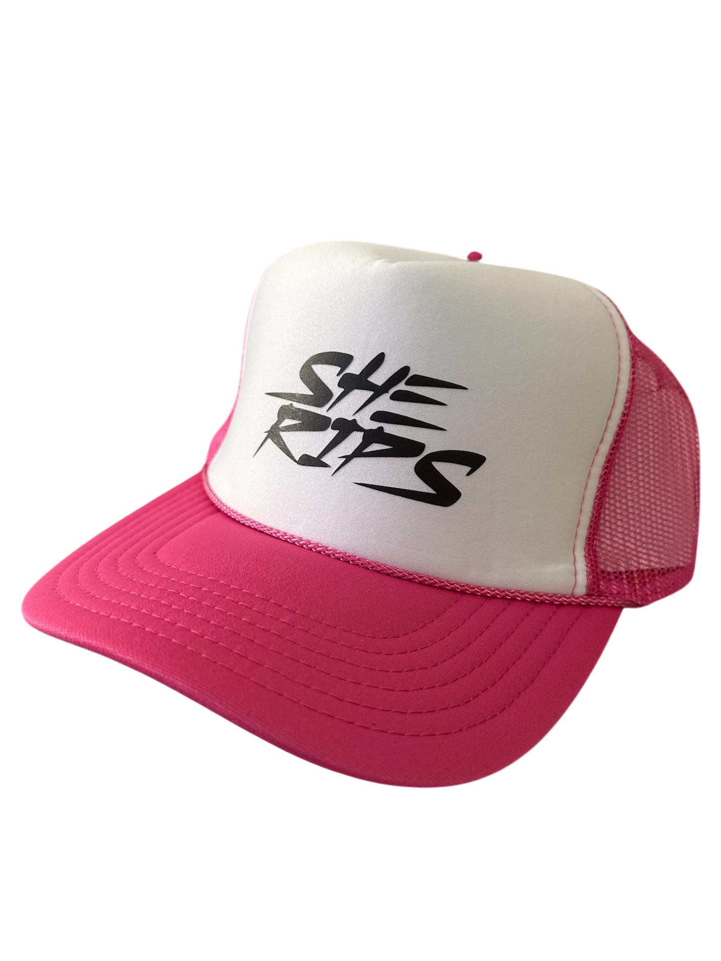 Pink trucker hat