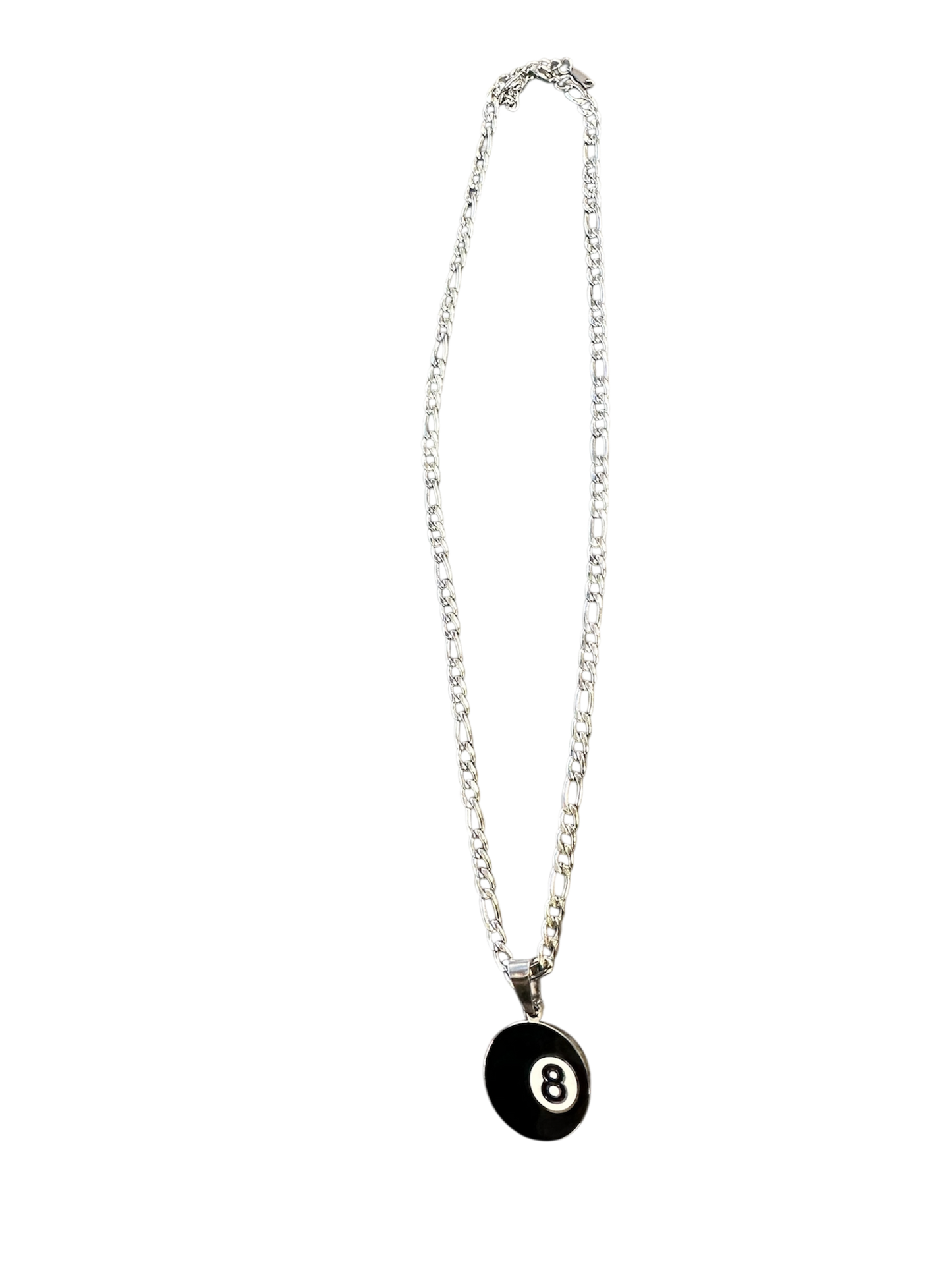 Silver 8 ball necklace