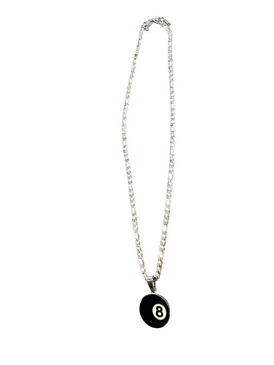 Silver 8 ball necklace