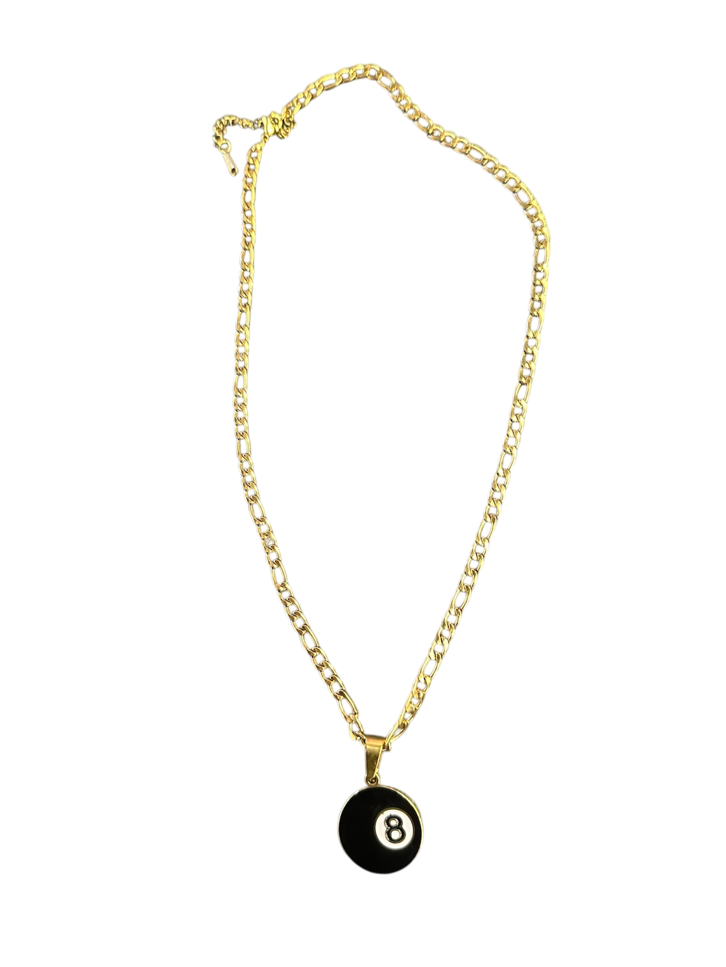 Gold 8 ball necklace
