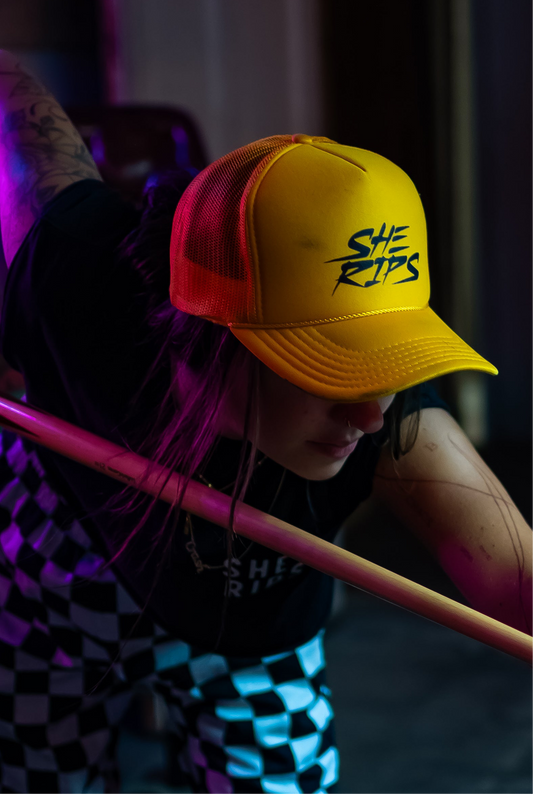 Gold trucker hat