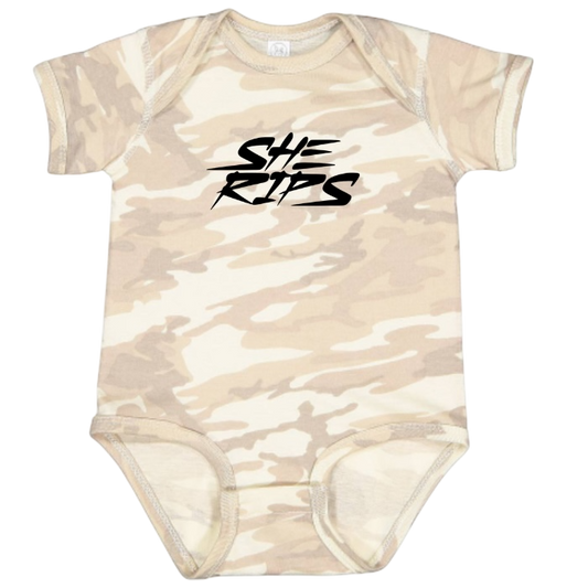 Natural camo onesie