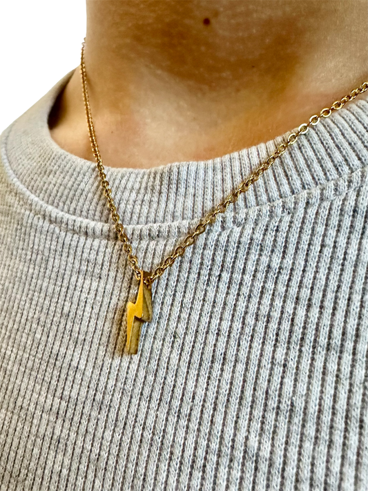 Gold lightning bolt necklace