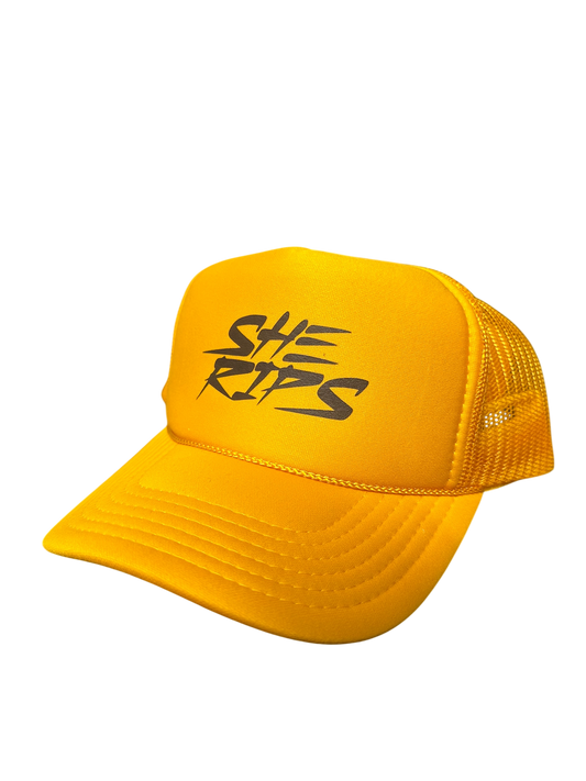 Gold trucker hat