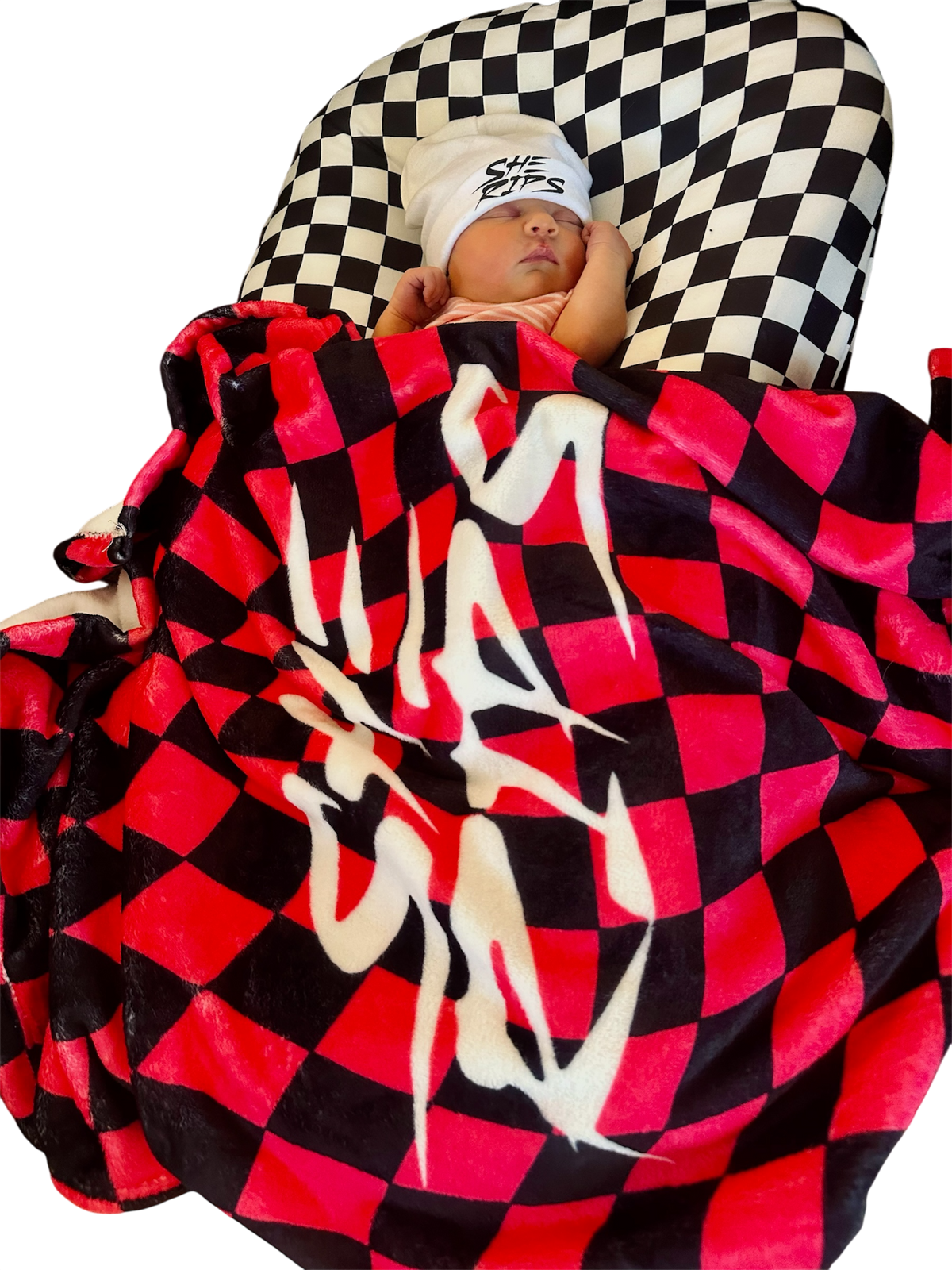 Checkered baby blanket