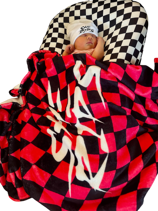 Checkered baby blanket